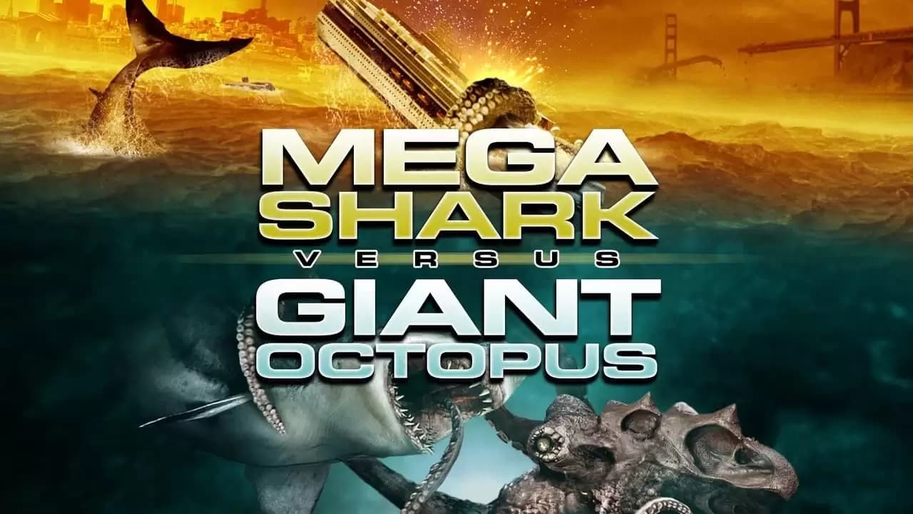 Mega Shark vs. Giant Octopus Backdrop