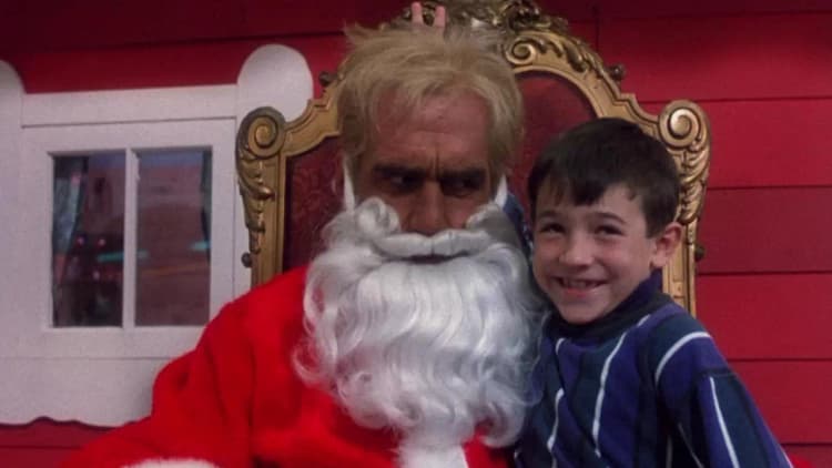 Santa with Muscles Poster