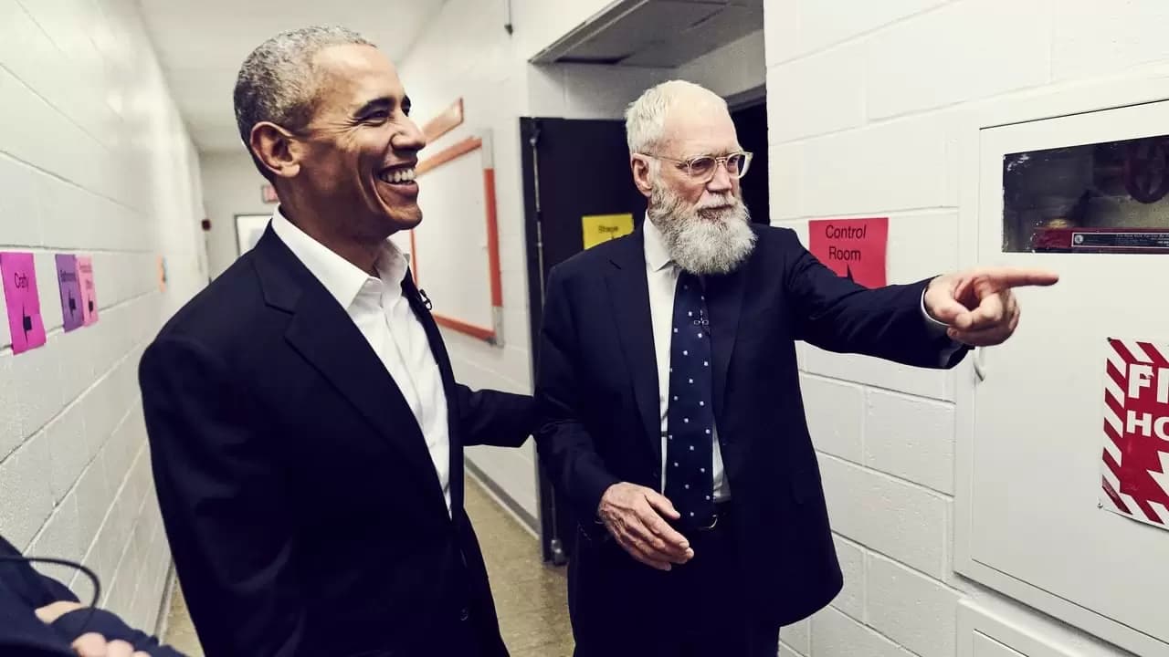 My Next Guest Needs No Introduction with David Letterman Backdrop