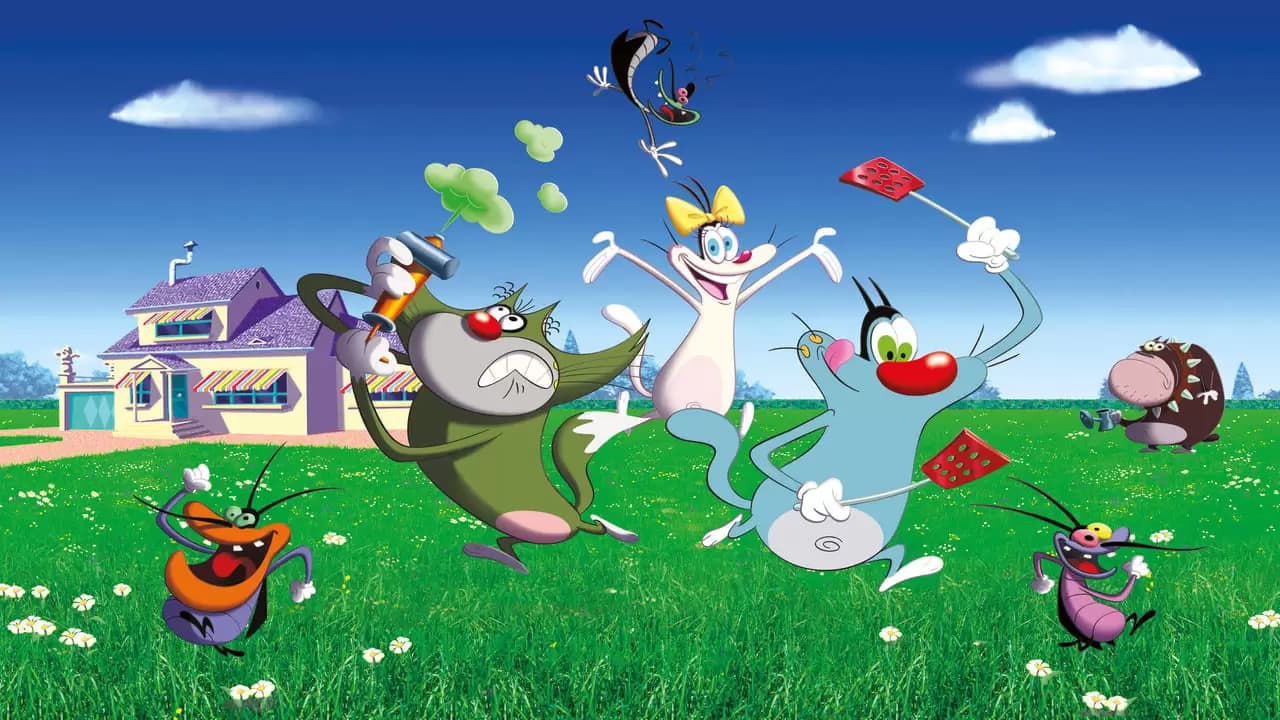 Oggy and the Cockroaches Backdrop
